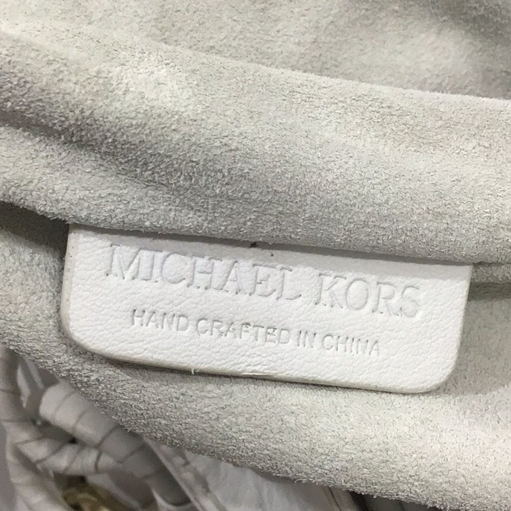 Michael Kors White Oversized Leather Tote Fringe Tassels Bag - Picture 11 of 11